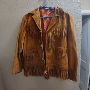 Suede Fringe Jacket - Tan